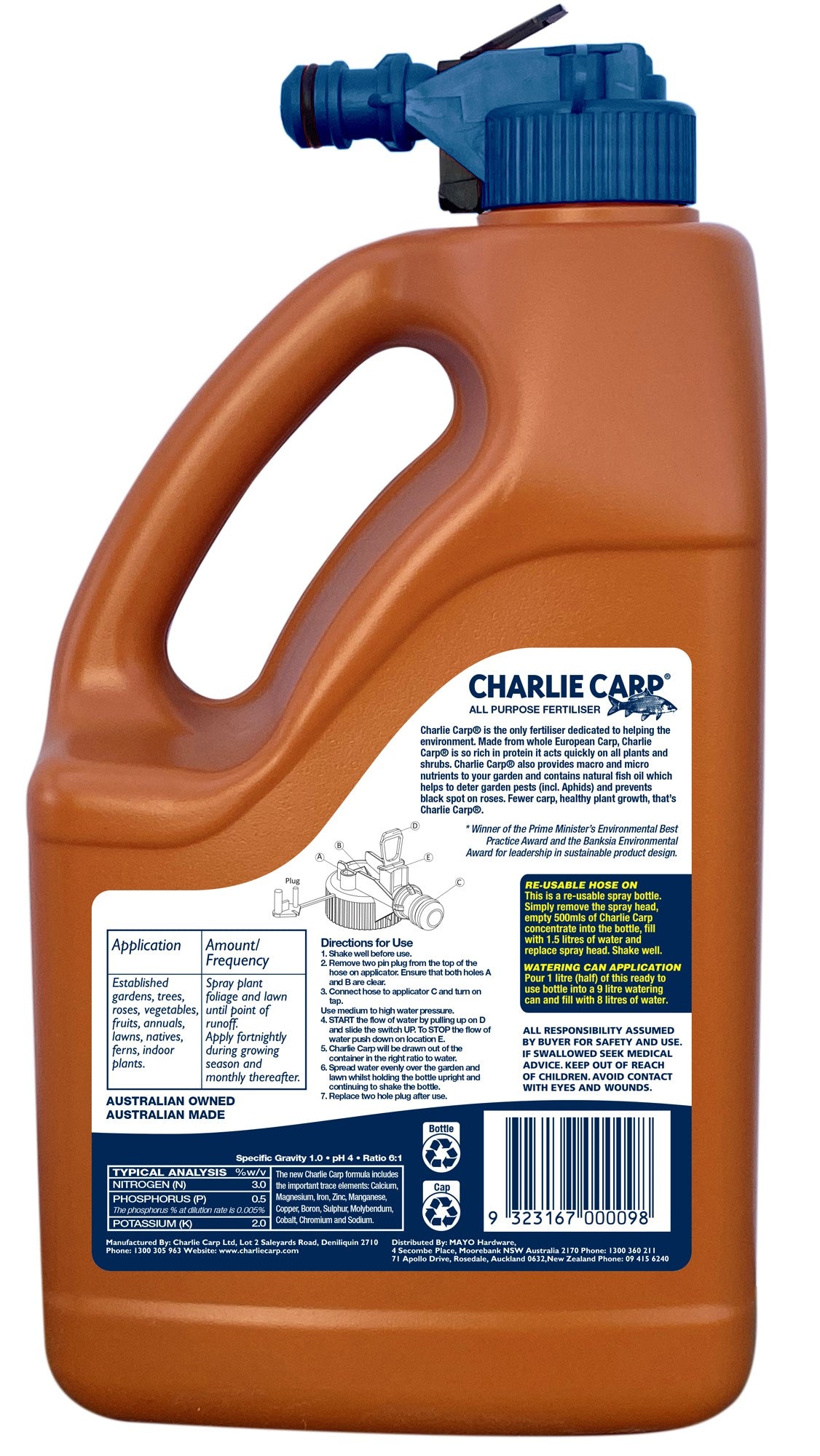 Charlie Carp 2.2 Litre All Purpose Spray Pack